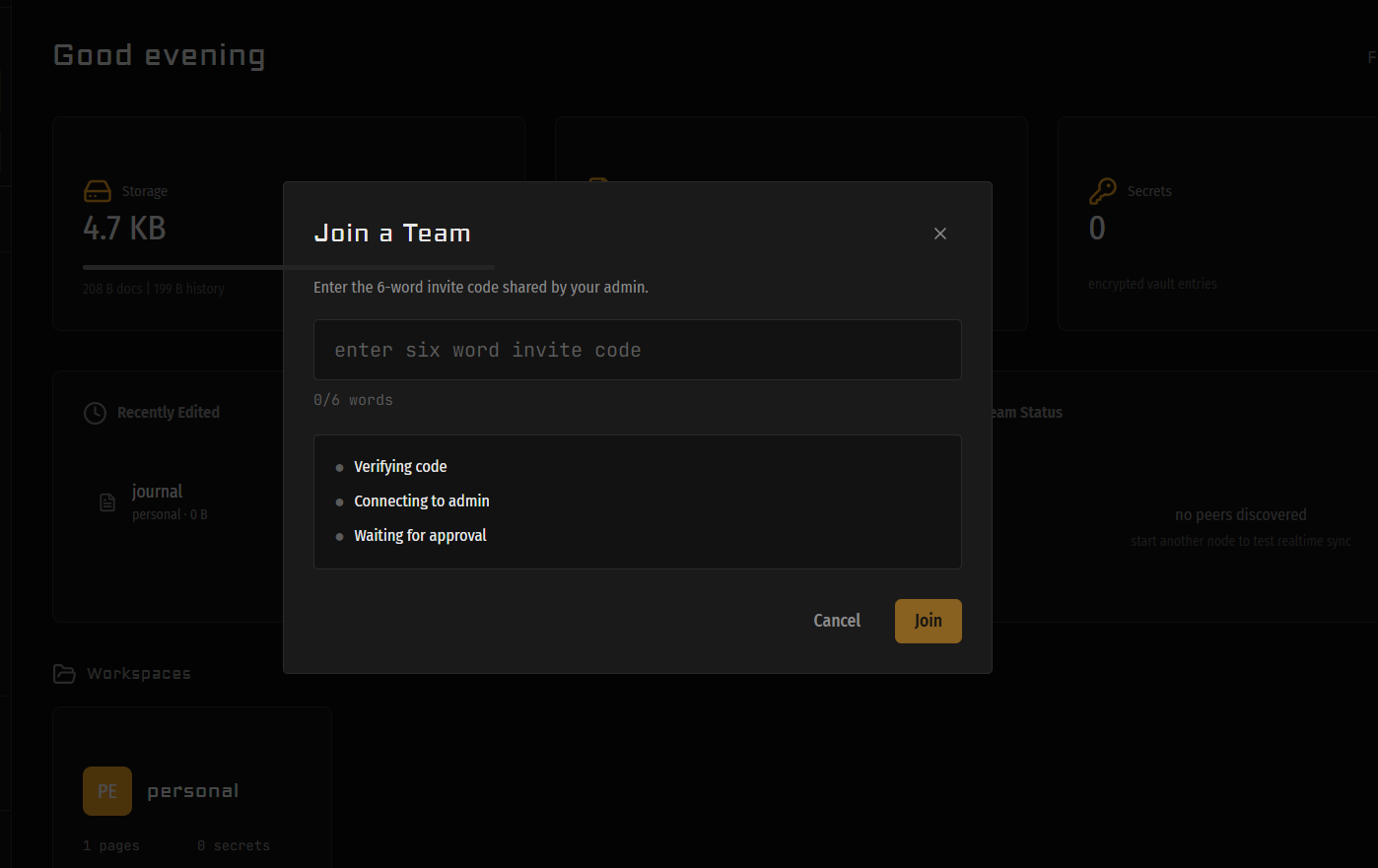 localWiki master password setup screen